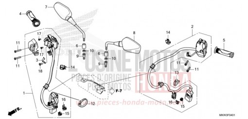 SWITCH/GRIP/MIRROR (NC750XD) NC750XDM de 2021